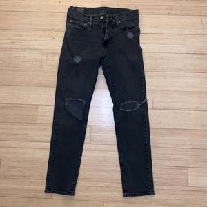 A&F Black Ripped Jean Pants 26” W 30” L